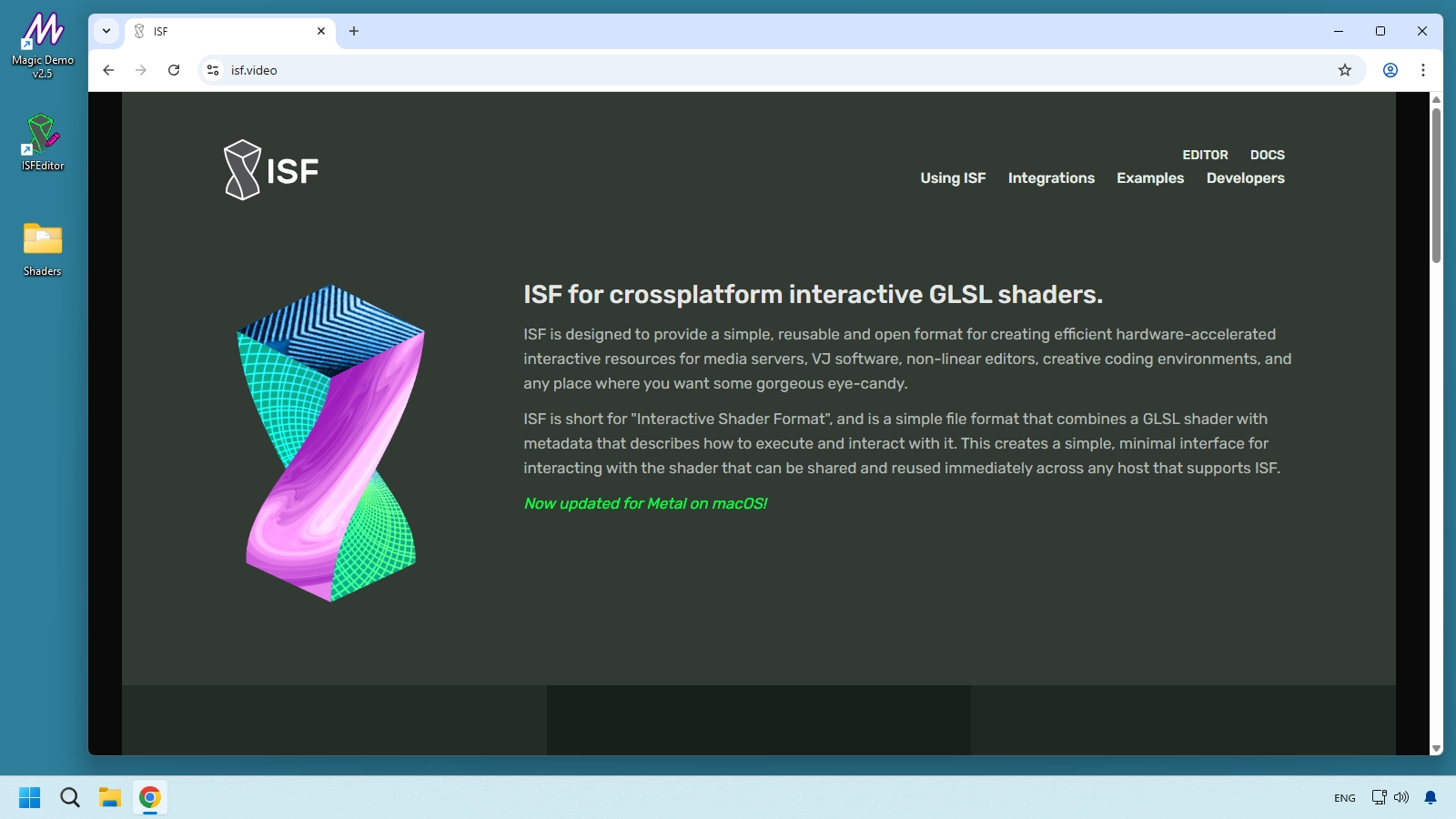 ISF.video homepage overview showing the official ISF ecosystem entry point, top navigation, and hero area