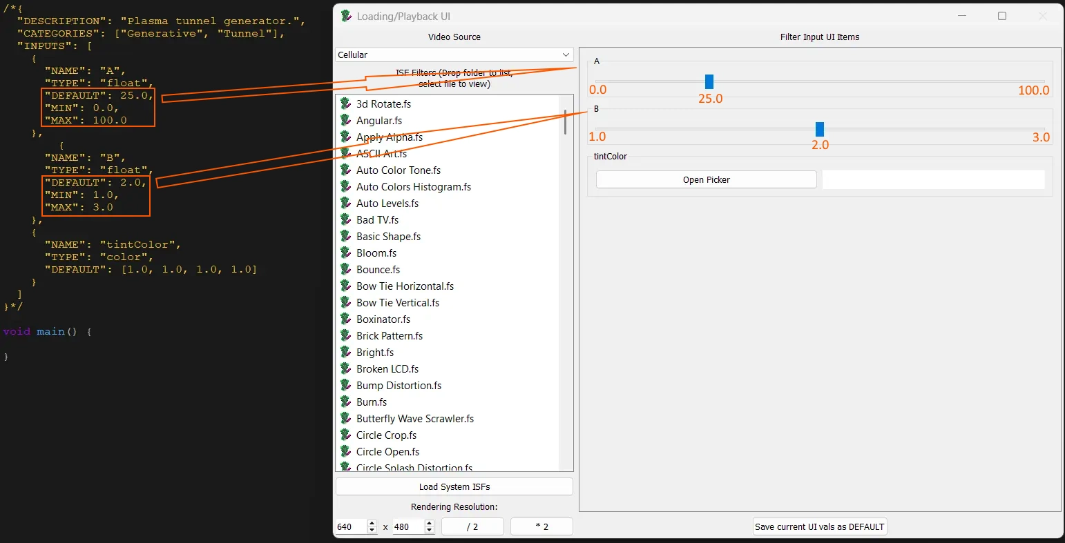 Side-by-side comparison of an ISF speed slider before and after tightening the MIN and MAX values, showing the full slider travel mapped to a usable performance range